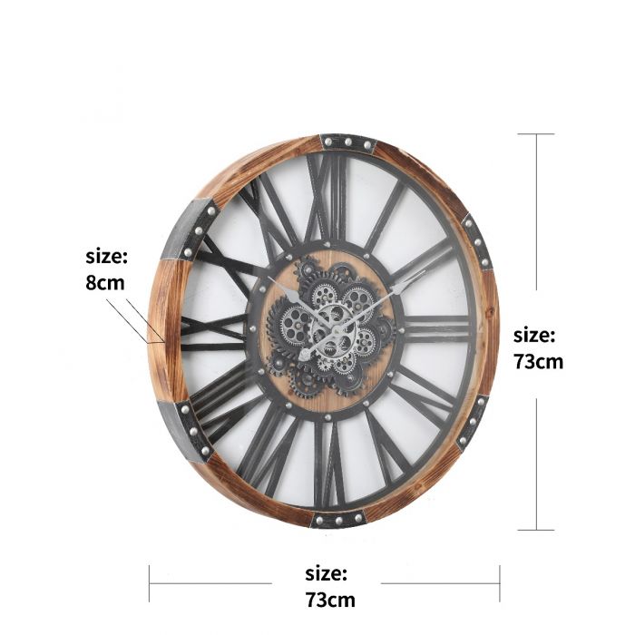 Industrial Timber Clock - Mirror Mirror Australia