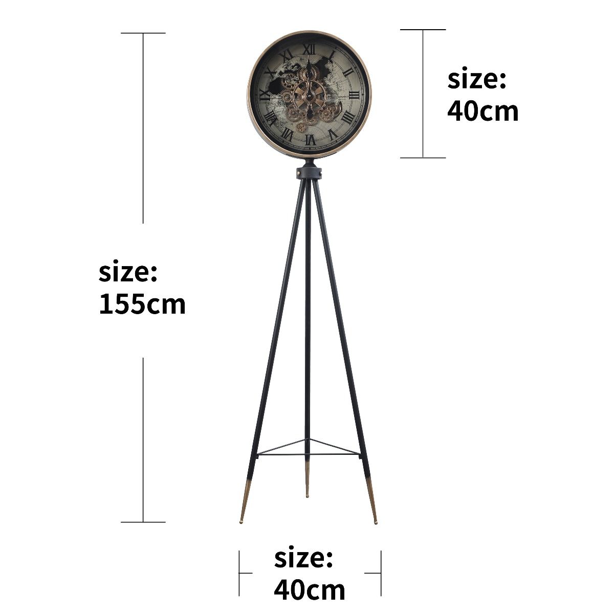 Ironworks Tripod Clock - Mirror Mirror Australia