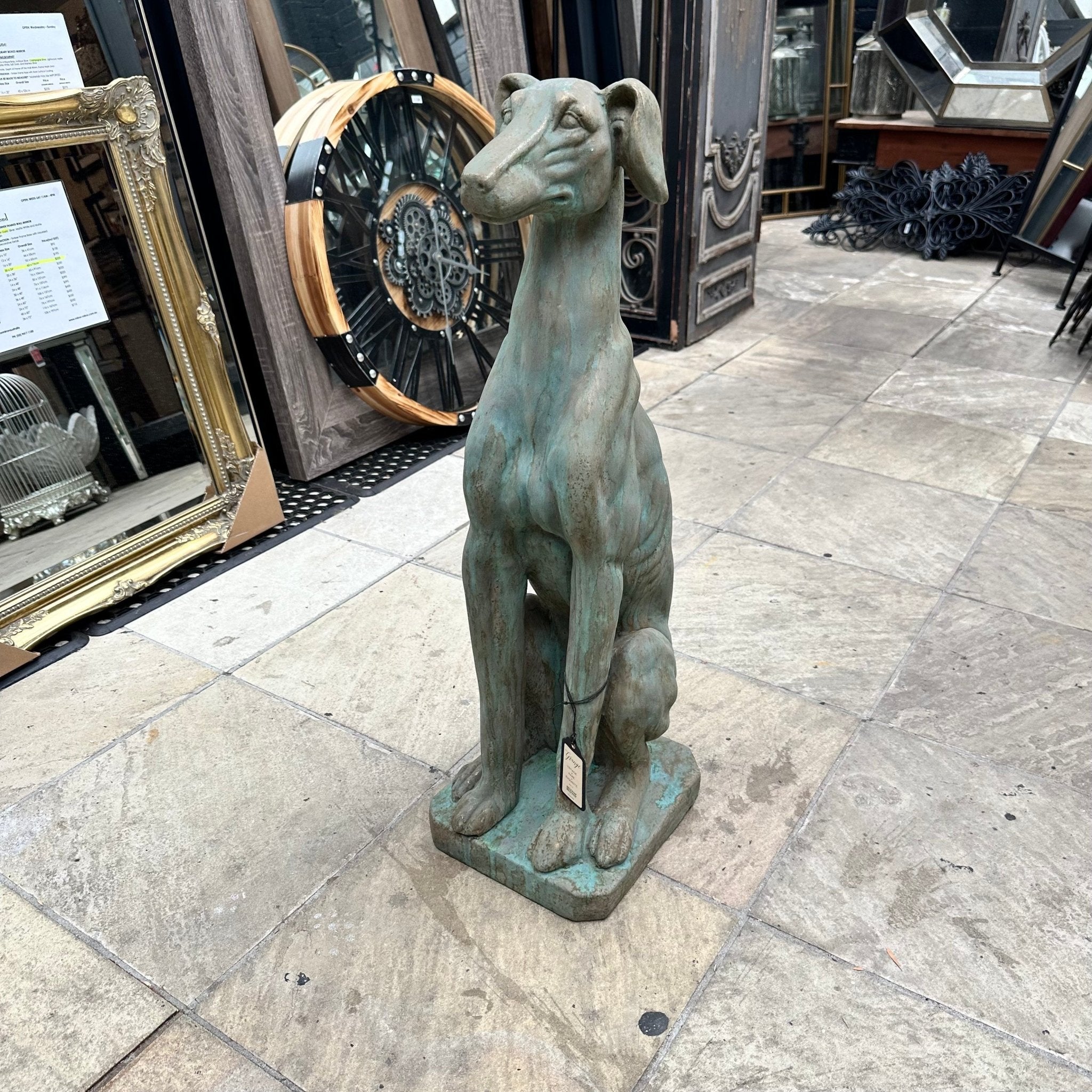 Deco Dog in Bronze & Verdigris - Mirror Mirror Australia