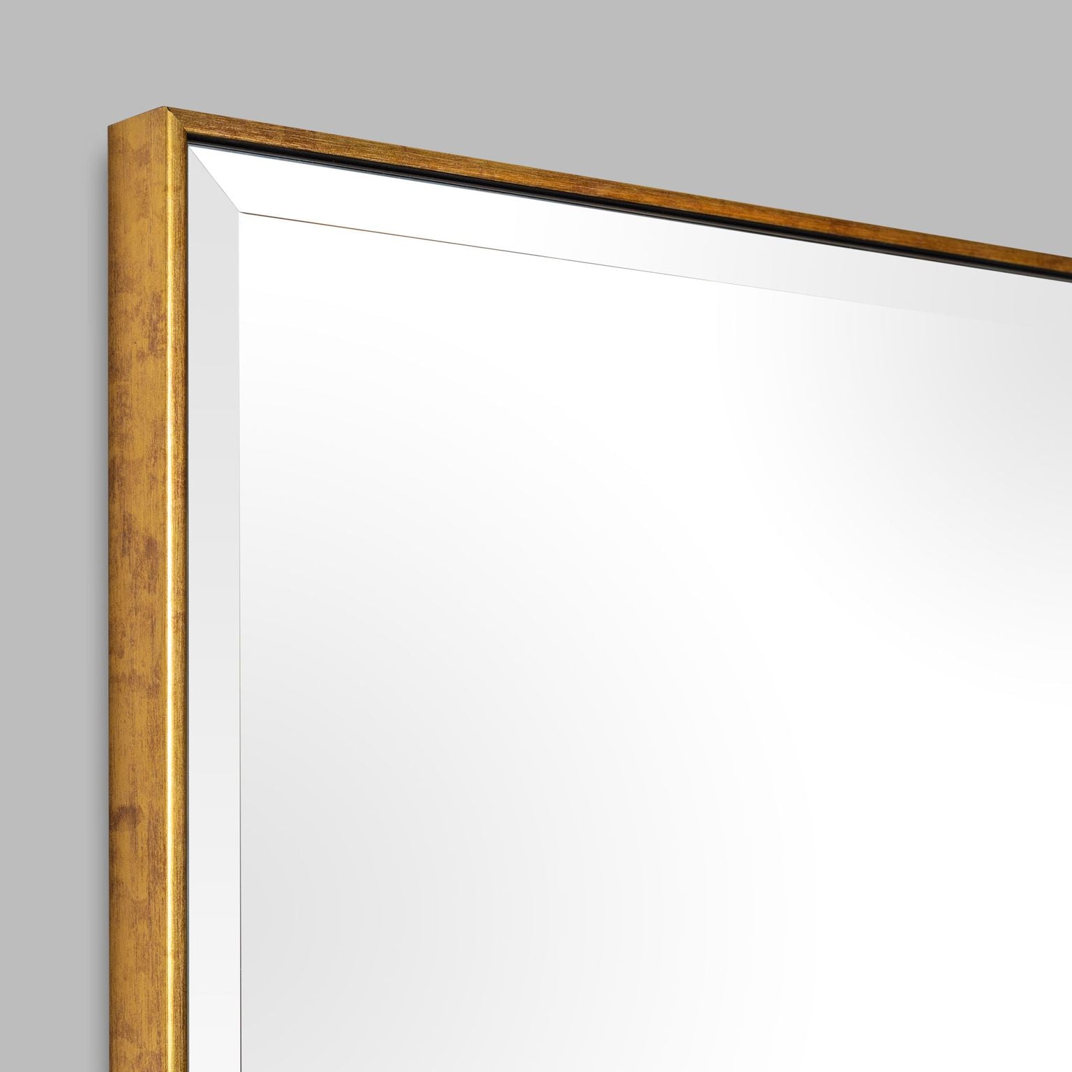 Slimline Antique Brass (with Bevelled Mirror) - Mirror Mirror Australia