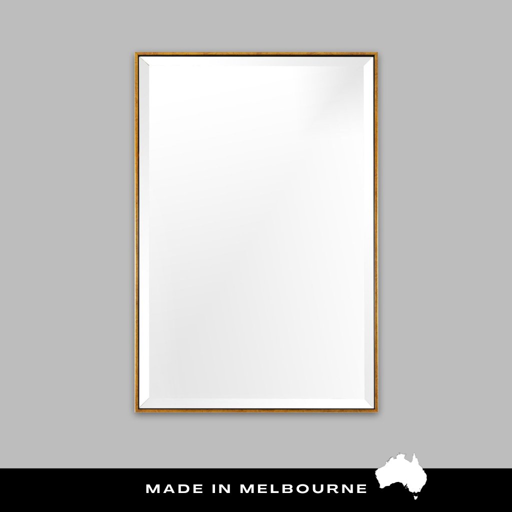 Slimline Antique Brass (with Bevelled Mirror) - Mirror Mirror Australia